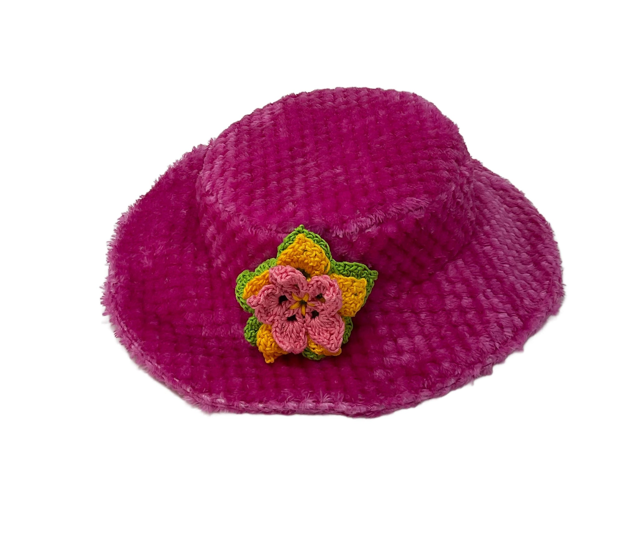 Hot Pink Fuzzy Hat, Elsebeth Style Hat, High Tea Hat, Girls Night Out Hat, Handmade Upcycled Hat,