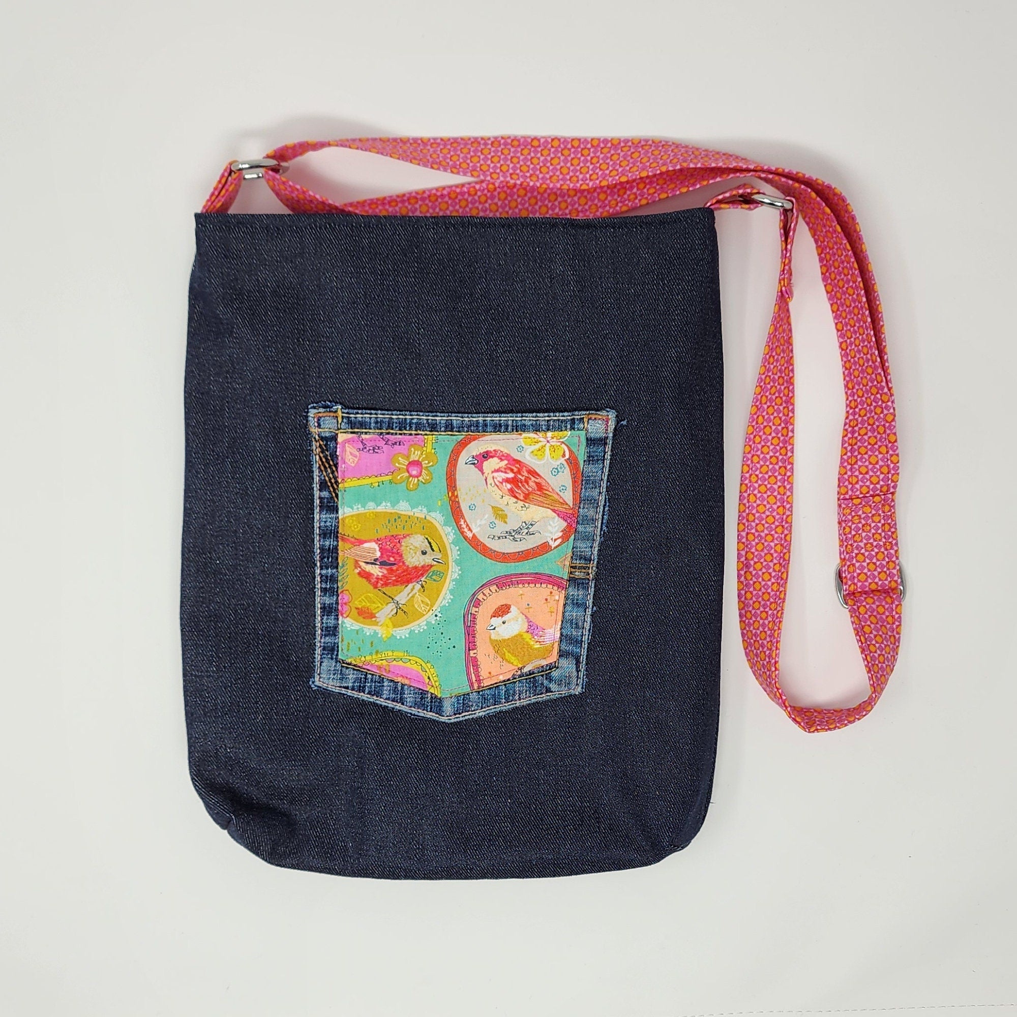 Colorful Bird Purse Crossbody Bag Small Handmade Bag Fabric Shoulder Bag Hippy Bag Small Fabric Handbag Gift for Friend